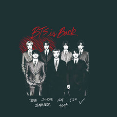BANGTAN IS BACK Printed Cotton Short-sleeved T-shirt