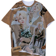 KPOP Graphic Digital Print Short Sleeve T-Shirt