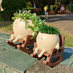 Rocking Chair Smiley Pot