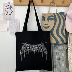 Trendy Kpop Logo Zipper Tote Bag