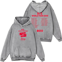 Vintage BANGTAN 2026 Tour Cotton Washed Hoodie