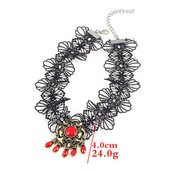 Game Vampire Lace Collar Necklace
