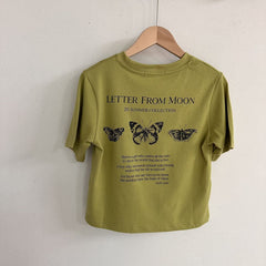 Niche Butterfly Cotton Short-sleeved Top