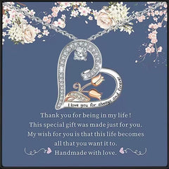 Chic Love Rose Silver Necklace