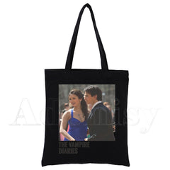 TV Graphic Printed Canvas Shoulder Bag