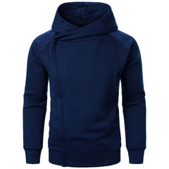 Casual Men's Side Zipper Solid Color Hoodie