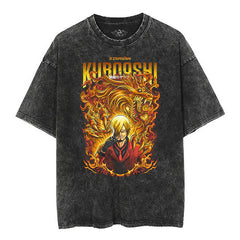 Vintage Luffy Anime Washed Short-sleeved T-shirt