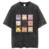 Versatile Cartoon KPOP Washed T-shirt