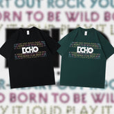 Jin Echo Print Cotton Short-sleeved T-shirt