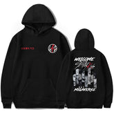 SKZ Pattern Printed Drawstring Hoodie