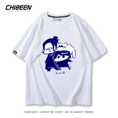 Unisex Anime Cat Summer Loose T-shirt