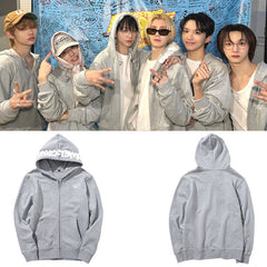 KPOP KNOCK ON Printed Zipper Hoodie