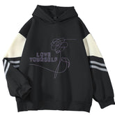 Trendy Kpop Love Yourself Aesthetic Pattern Loose Hoodie
