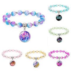 KPDH Beaded Gemstone Pendant Bracelet