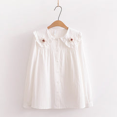 Lovely Doll Collar Floral Long-sleeved Shirt