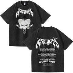 KPOP Evil Cartoon Graphic Washed T-shirt