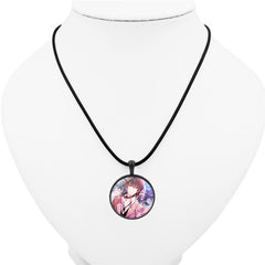 Versatile Anime Pendant Leather Rope Necklace