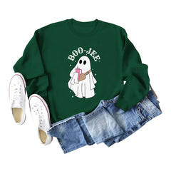 Versatile Boo Jee Fun Print Crew Neck Sweatshirt