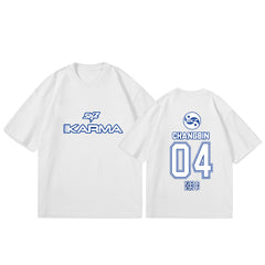 Casual KARMA Album Logo Print Short Sleeve Top