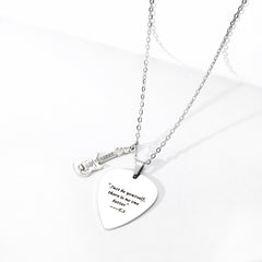 Taylor Guitar Microphone Stainless Steel Necklace