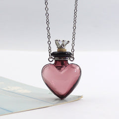 Glazed Perfume Essential Oil Bottle Pendant Necklace