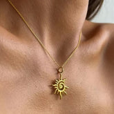 Retro Sun Vortex Pendant Necklace