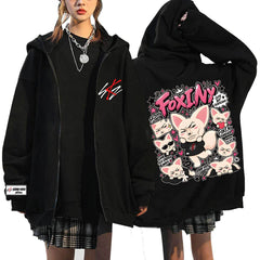 Funny SKZ Graphic Printed Zip-up Black Hoodie