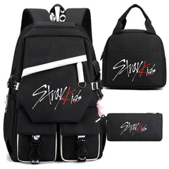 SKZ LOGO Backpack Lunch Bag Pencil Bag Three-piece Set
