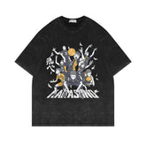 Retro Anime Cotton Washed Short-sleeved T-shirt