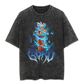 Unisex Vintage Anime Washed Short Sleeve T-shirt