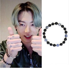 Kpop Fashion Black Agate Beaded Bracelet