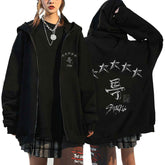 Kpop Group Harajuku Style Loose Zipper Hoodie
