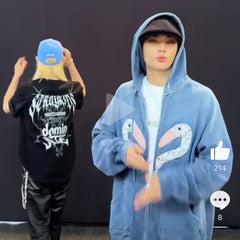 Kpop Logo Print Short Sleeve T-shirt