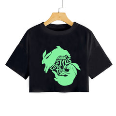 Letter Short Sleeve Cropped T-shirt