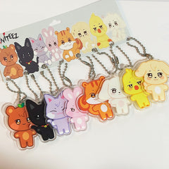 ATE Cartoon Doll Acrylic Pendant Keyring Set