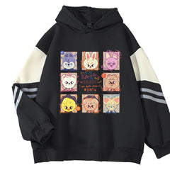 Women's Kpop Cartoon Print Loose Casual Hoodie
