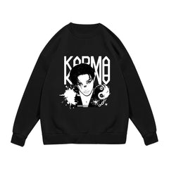 KPOP Album KARMA Logo Print Crew Neck Sweatshirt