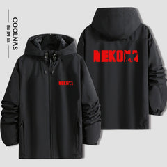 Unisex Anime Nekoma Logo Zipper Jacket