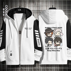 Unisex Anime Dazai Cardigan Zipper Hoodie