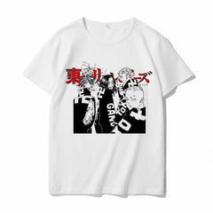 Trendy Tokyo Anime Print Loose Short-sleeved T-shirt