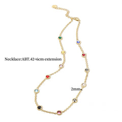 Taylor Colored Diamond Collarbone Chain