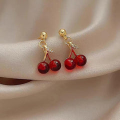 Versatile Red Cherry Earrings