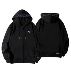 Women's Kpop Letter Hooded Zipper Jacket