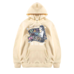 Trendy Taylor Pattern Print Loose Pullover Hoodie