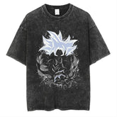 Vintage Anime Washed Black Short Sleeve T-Shirt