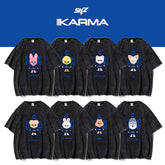 KPOP Wolf Chan Bbokari Pattern Washed T-shirt