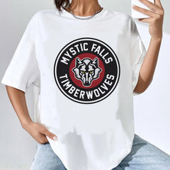 Vintage TVD Pattern Casual T-shirt