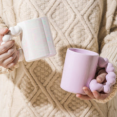 Heart Handle Coffee Mug and Plate Set