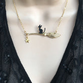 Wizard Cat Pendant Halloween Necklace