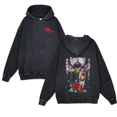 Vintage Anime Print Washed Loose Hoodie